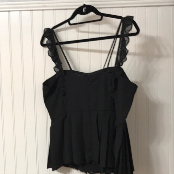 Anthropologie Central Park West Black Flirty Top Size XLarge - Picture 5 of 10